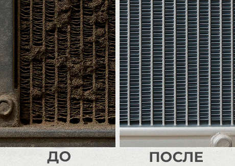 чистка радиатора авто